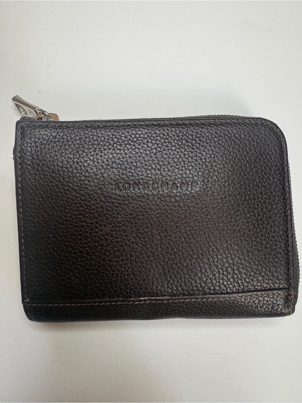 LONGCHAMP PEBBLE LEATHER POUCH WALLET